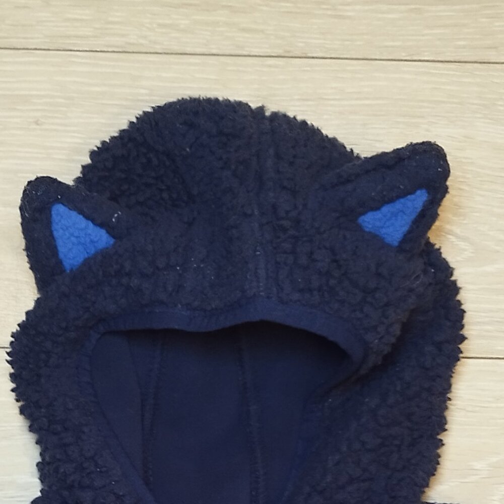 Columbia Kids' Fleece Jacket - Size 4T - Blue/Navy, Cozy Sherpa with Bear Ears - Picture 4 of 7